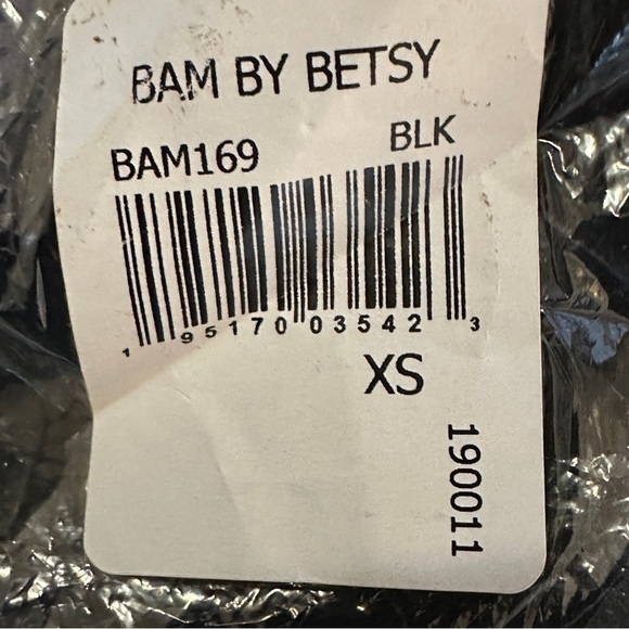 Bam BY BETSY ADAM SHORT SLEEVE ATTACHED FACE MASK T-SHIRT SZ XS BLACK - Picture 6 of 9